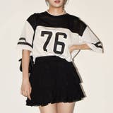 メッシュブロークコア半袖Tシャツレディース 配色 ブロケットコアコーデ | VIVID LADY | 詳細画像1 