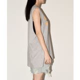 ロゴ入りノースリブTシャツレディース 大きいサイズ 切りっぱなし仕上げ | VIVID LADY | 詳細画像3