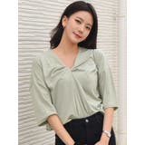 グリーン | トップス レディース vネックtシャツ | VIVID LADY