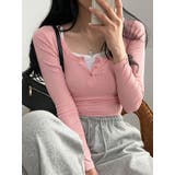 春クロップドリブtシャツ 長袖 Uネック | VIVID LADY | 詳細画像18 