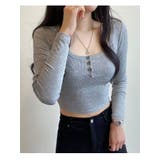 春クロップドリブtシャツ 長袖 Uネック | VIVID LADY | 詳細画像7 