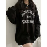 オーバーフィットバルーン袖襟トレーナー カジュアル ロゴ入りトレーナー | VIVID LADY | 詳細画像17 