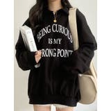 オーバーフィットバルーン袖襟トレーナー カジュアル ロゴ入りトレーナー | VIVID LADY | 詳細画像18 