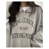 オーバーフィットバルーン袖襟トレーナー カジュアル ロゴ入りトレーナー | VIVID LADY | 詳細画像10 