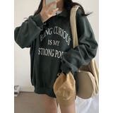 オーバーフィットバルーン袖襟トレーナー カジュアル ロゴ入りトレーナー | VIVID LADY | 詳細画像14 