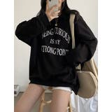 オーバーフィットバルーン袖襟トレーナー カジュアル ロゴ入りトレーナー | VIVID LADY | 詳細画像15 