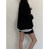 オーバーフィットバルーン袖襟トレーナー カジュアル ロゴ入りトレーナー | VIVID LADY | 詳細画像4 