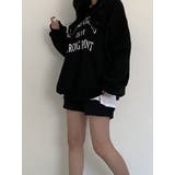 オーバーフィットバルーン袖襟トレーナー カジュアル ロゴ入りトレーナー | VIVID LADY | 詳細画像3 