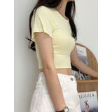 スリムクロップド丈半袖Tシャツ レディース 無地 | VIVID LADY | 詳細画像3 