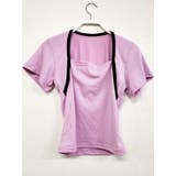 パープル | フェミニンで可愛らしい魅クロップド丈半袖Tシャツ レディース 夏 | VIVID LADY