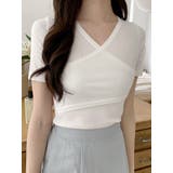 女性らしくラブリーなVネックラップ半袖Tシャツ レディース 半袖 | VIVID LADY | 詳細画像8