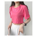 ダークピンク | 13カラークロップド半袖tシャツ レディース 半袖 | VIVID LADY