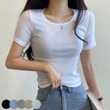 デイリーな無地ライン半袖Tシャツ 全5色 レディース | VIVID LADY | 詳細画像1