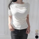 ドレープボートネック半袖Tシャツ 全3色 レディース | VIVID LADY | 詳細画像1