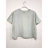 グリーン | ベーシックな無地ショート丈Tシャツ 半袖 全4色 | VIVID LADY