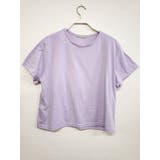 パープル | ベーシックな無地ショート丈Tシャツ 半袖 全4色 | VIVID LADY