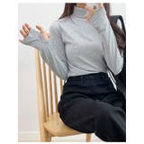 グレー | 裏起毛ウォーマータートルネックtシャツ長袖トップスレディース Y2K 秋冬 | VIVID LADY