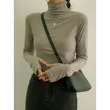 カーキ | 裏起毛ウォーマータートルネックtシャツ長袖トップスレディース Y2K 秋冬 | VIVID LADY