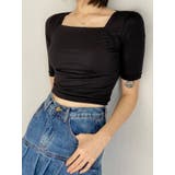 クロップド丈スクエアネック半袖Tシャツ レディース クロップド丈tシャツ | VIVID LADY | 詳細画像9