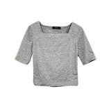 グレー | クロップド丈スクエアネック半袖Tシャツ レディース クロップド丈tシャツ | VIVID LADY