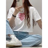 ハートロゴ入りクロップド丈半袖Tシャツ レディース 夏[品番：KH000012345]｜VIVID  LADY（ビビッドレディー）のレディースファッション通販｜SHOPLIST（ショップリスト）