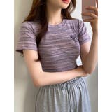レインボーミックスストライプ柄半袖Tシャツ レディース 夏 | VIVID LADY | 詳細画像11
