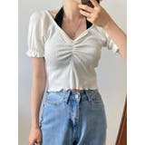 女性らしいシャーリングパフ半袖tシャツ レディース 夏 | VIVID LADY | 詳細画像8