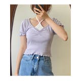 女性らしいシャーリングパフ半袖tシャツ レディース 夏 | VIVID LADY | 詳細画像12