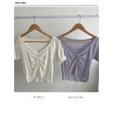 女性らしいシャーリングパフ半袖tシャツ レディース 夏 | VIVID LADY | 詳細画像14