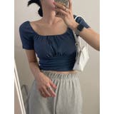 ピュアなシャーリングクロップ半袖Tシャツ レディース 夏 | VIVID LADY | 詳細画像14