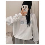 春ルーズフィット刺繍ロゴ入りトレーナー長袖トップス レディース Y2K | VIVID LADY | 詳細画像7