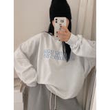 春ルーズフィット刺繍ロゴ入りトレーナー長袖トップス レディース Y2K | VIVID LADY | 詳細画像8
