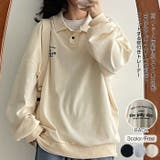 春オーバーフィット襟付きロゴ入りトレーナー 長袖トップス レディース | VIVID LADY | 詳細画像1