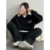 春オーバーフィット襟付きロゴ入りトレーナー 長袖トップス レディース | VIVID LADY | 詳細画像16