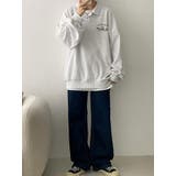 春オーバーフィット襟付きロゴ入りトレーナー 長袖トップス レディース | VIVID LADY | 詳細画像12