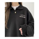 春オーバーフィット襟付きロゴ入りトレーナー 長袖トップス レディース | VIVID LADY | 詳細画像16