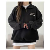 春オーバーフィット襟付きロゴ入りトレーナー 長袖トップス レディース | VIVID LADY | 詳細画像17