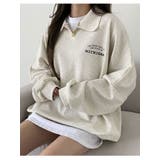 春オーバーフィット襟付きロゴ入りトレーナー 長袖トップス レディース | VIVID LADY | 詳細画像10