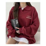 春オーバーフィット襟付きロゴ入りトレーナー 長袖トップス レディース | VIVID LADY | 詳細画像11