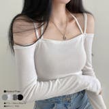 オフショルダーホルターネックスリムtシャツ 長袖 春トップス | VIVID LADY | 詳細画像1