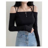 オフショルダーホルターネックスリムtシャツ 長袖 春トップス | VIVID LADY | 詳細画像16