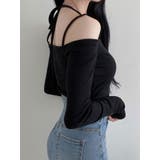 オフショルダーホルターネックスリムtシャツ 長袖 春トップス | VIVID LADY | 詳細画像17