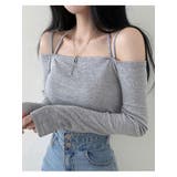 オフショルダーホルターネックスリムtシャツ 長袖 春トップス | VIVID LADY | 詳細画像12