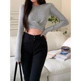 クロップド丈ねじり入りtシャツ長袖 レディース Y2K | VIVID LADY | 詳細画像8