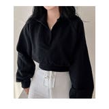 襟付きVネッククロップトレーナー長袖 tシャツ ショート丈 | VIVID LADY | 詳細画像18