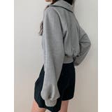 襟付きVネッククロップトレーナー長袖 tシャツ ショート丈 | VIVID LADY | 詳細画像9