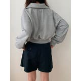 襟付きVネッククロップトレーナー長袖 tシャツ ショート丈 | VIVID LADY | 詳細画像10
