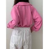 襟付きVネッククロップトレーナー長袖 tシャツ ショート丈 | VIVID LADY | 詳細画像4