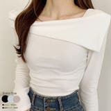 オフショルダースクエアネックtシャツ 全3色 スリムフィット | VIVID LADY | 詳細画像1 