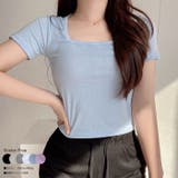 スクエアネックtシャツ クロップド丈 半袖 | VIVID LADY | 詳細画像1